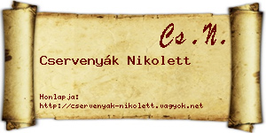 Cservenyák Nikolett névjegykártya