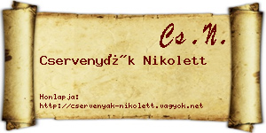 Cservenyák Nikolett névjegykártya