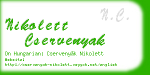 nikolett cservenyak business card